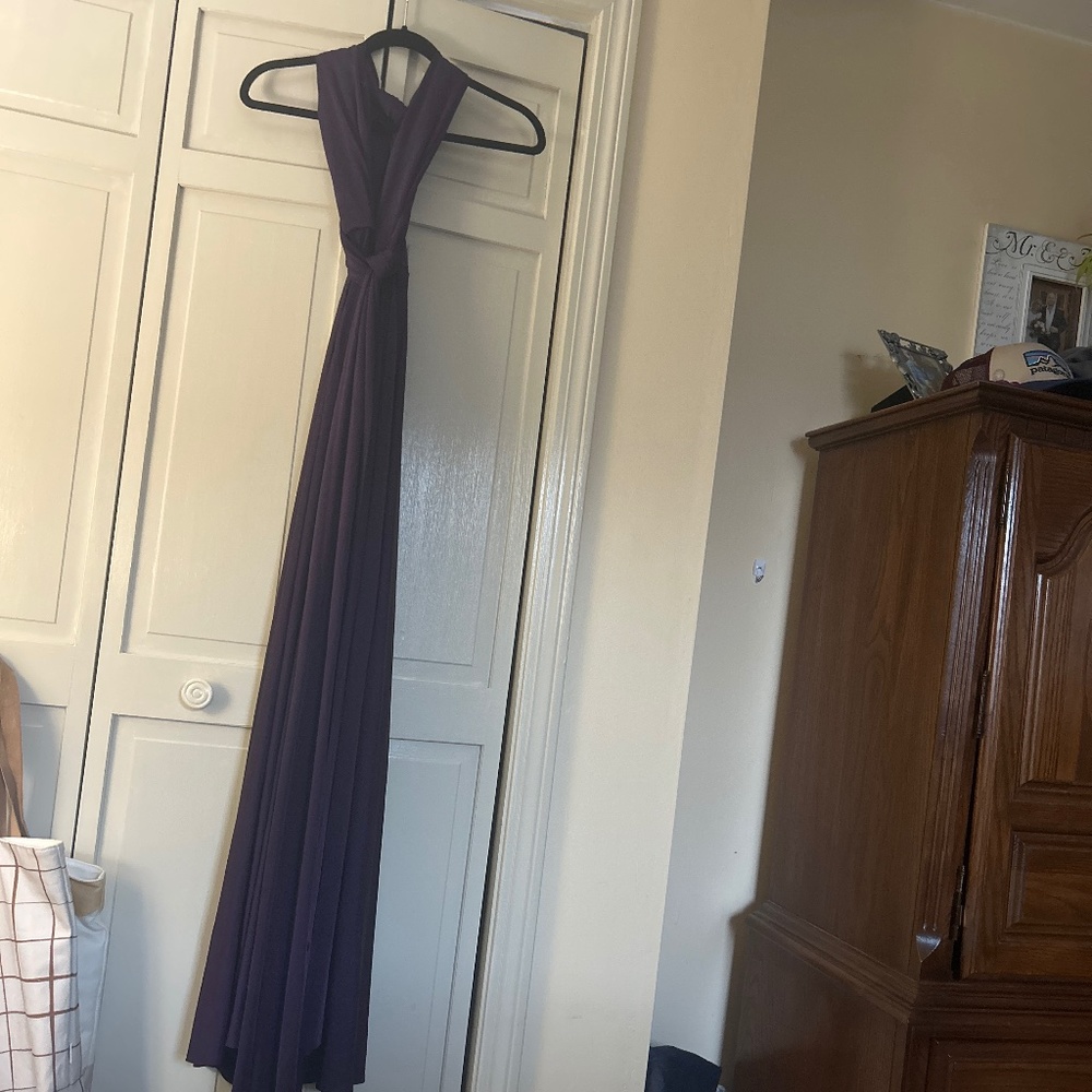 Goddess style convertible purple maxi dress